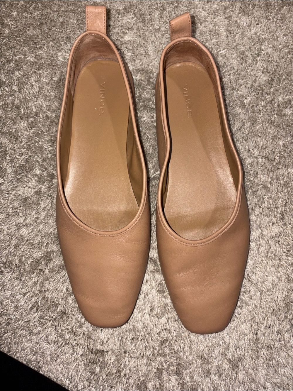 Vince Tan Leather Ballet Flats - Picture 2 of 4